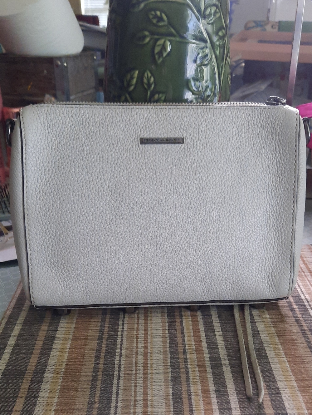 Rebecca Minkoff White Pebbled Leather Crossbody Purse